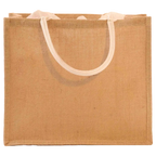 Jutetasche mittel, Tragetasche aus Baumwolle und Jute (Hellbraun)