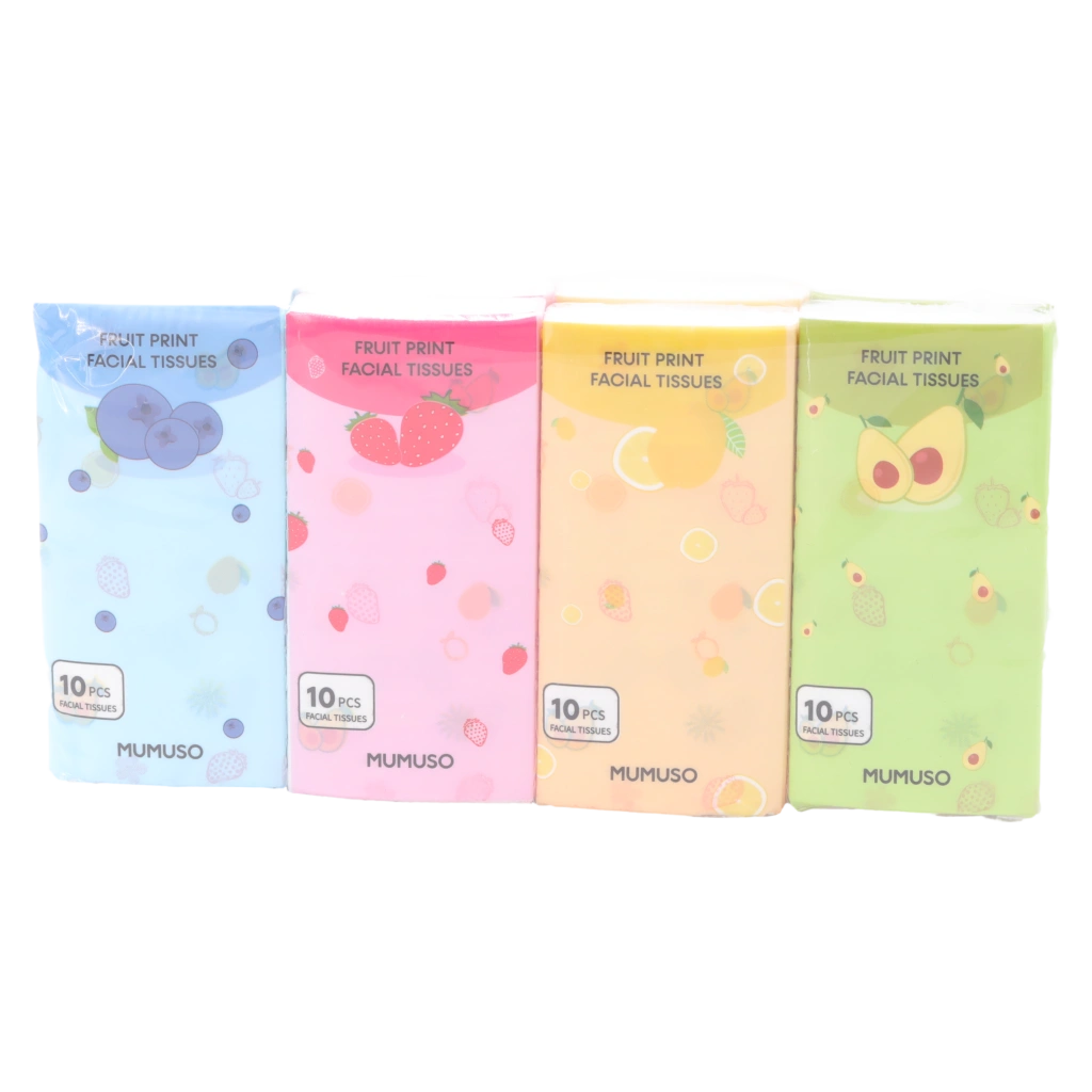 8er-Pack Taschentücher mit Frucht-Design, 190 g (Blau/Rosa/Gelb/Grün)