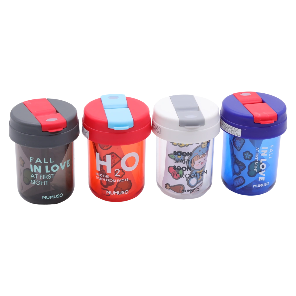 Mini Dual-Use Wasserflasche aus PP+PC, 300 ml (Schwarz/Rot/Blau/Weiß)