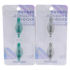 2-teiliges Set selbstklebende Wandhaken aus Kunststoff (Transparent/Grün)