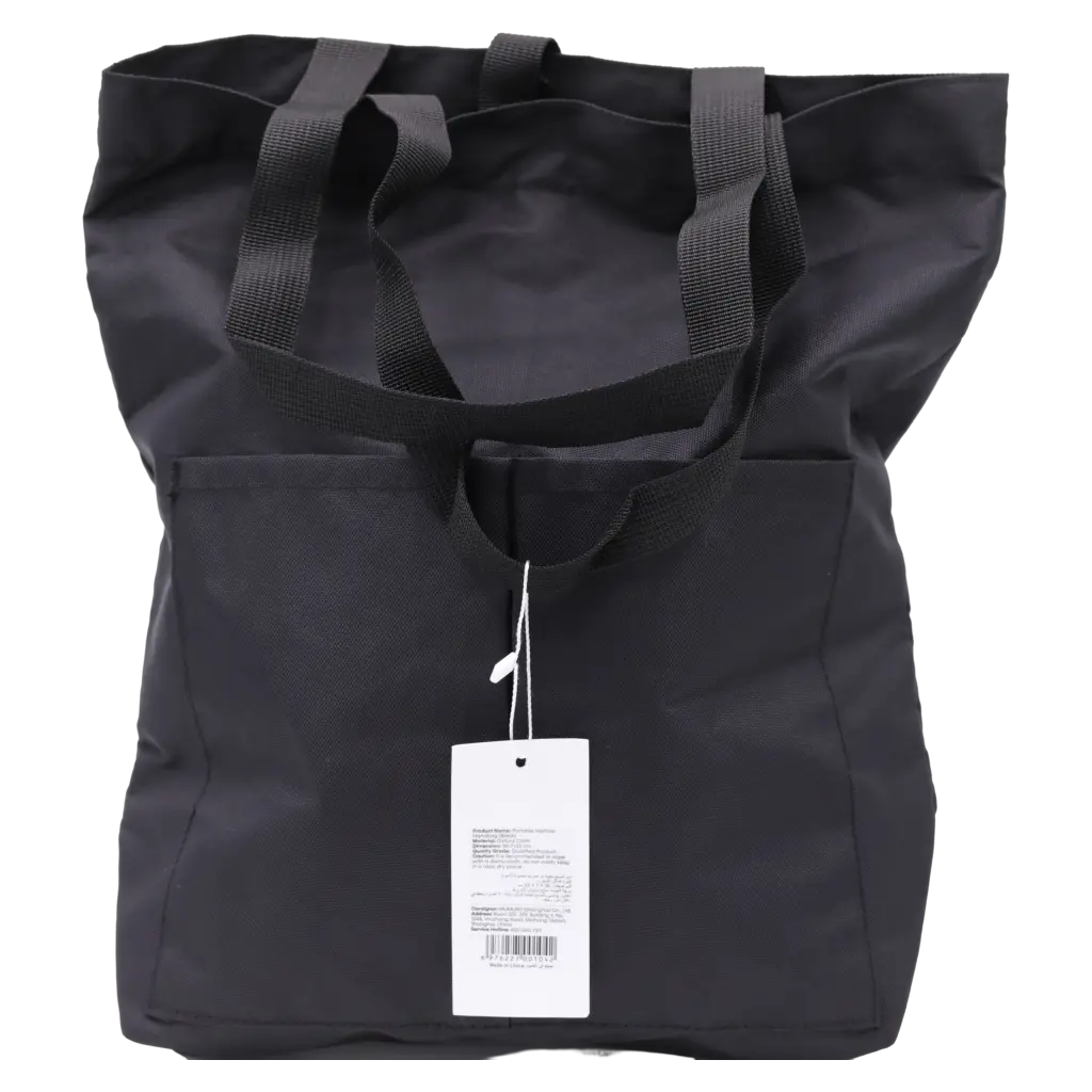 Vertikale Schultertasche aus Oxford-Stoff, leicht & robust (Schwarz)