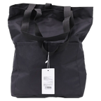 Vertikale Schultertasche aus Oxford-Stoff, leicht & robust (Schwarz)