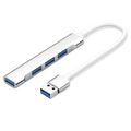4-in-1 USB-A Dockingstation mit Aluminiumgehäuse, USB 3.0, 4 Ports (Silber)