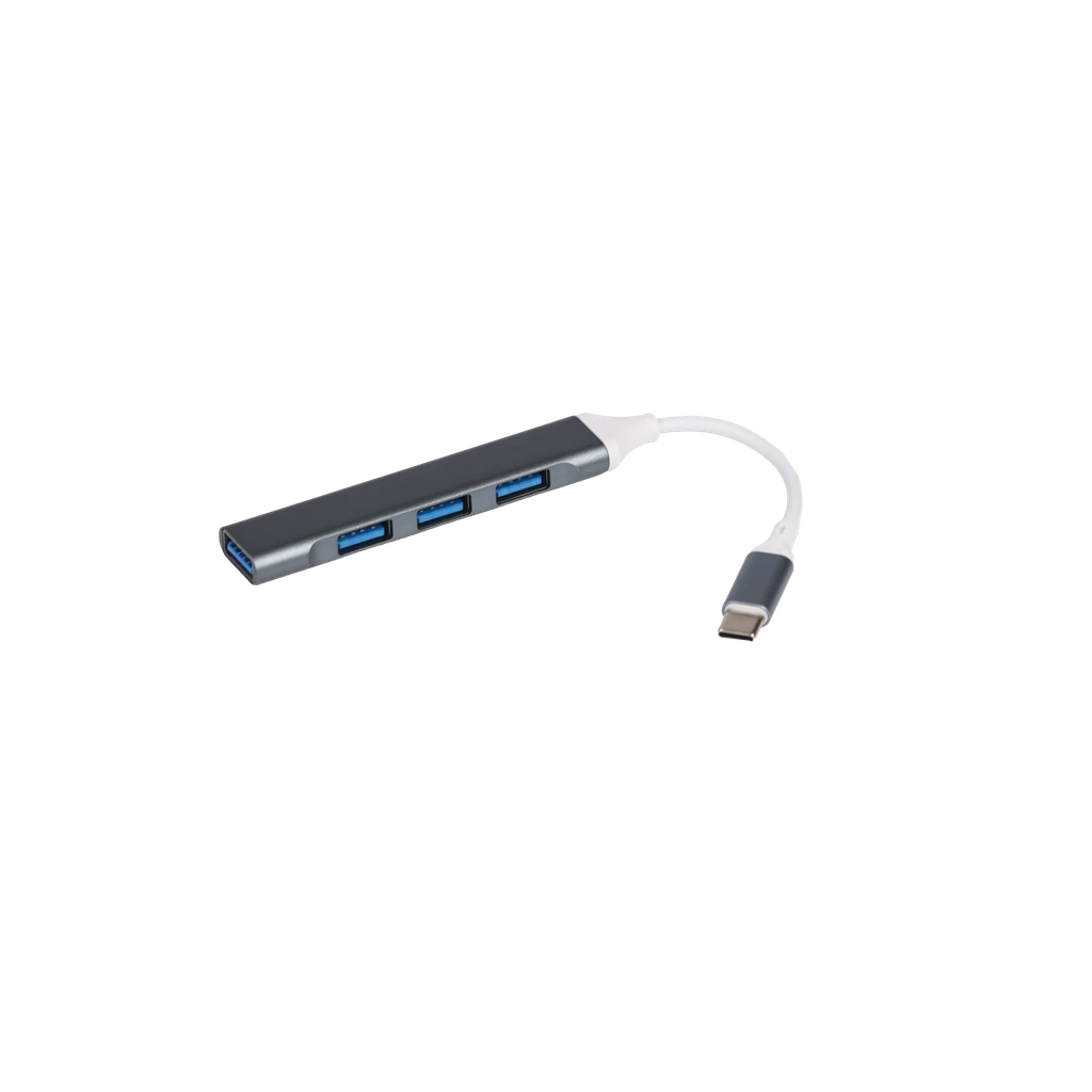 4-in-1 USB-C auf USB-A Dockingstation aus Aluminium, 4 Ports (Silber)