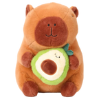 Kuscheltier Capybara mit Avocado zum Kuscheln (Braun/Grün)