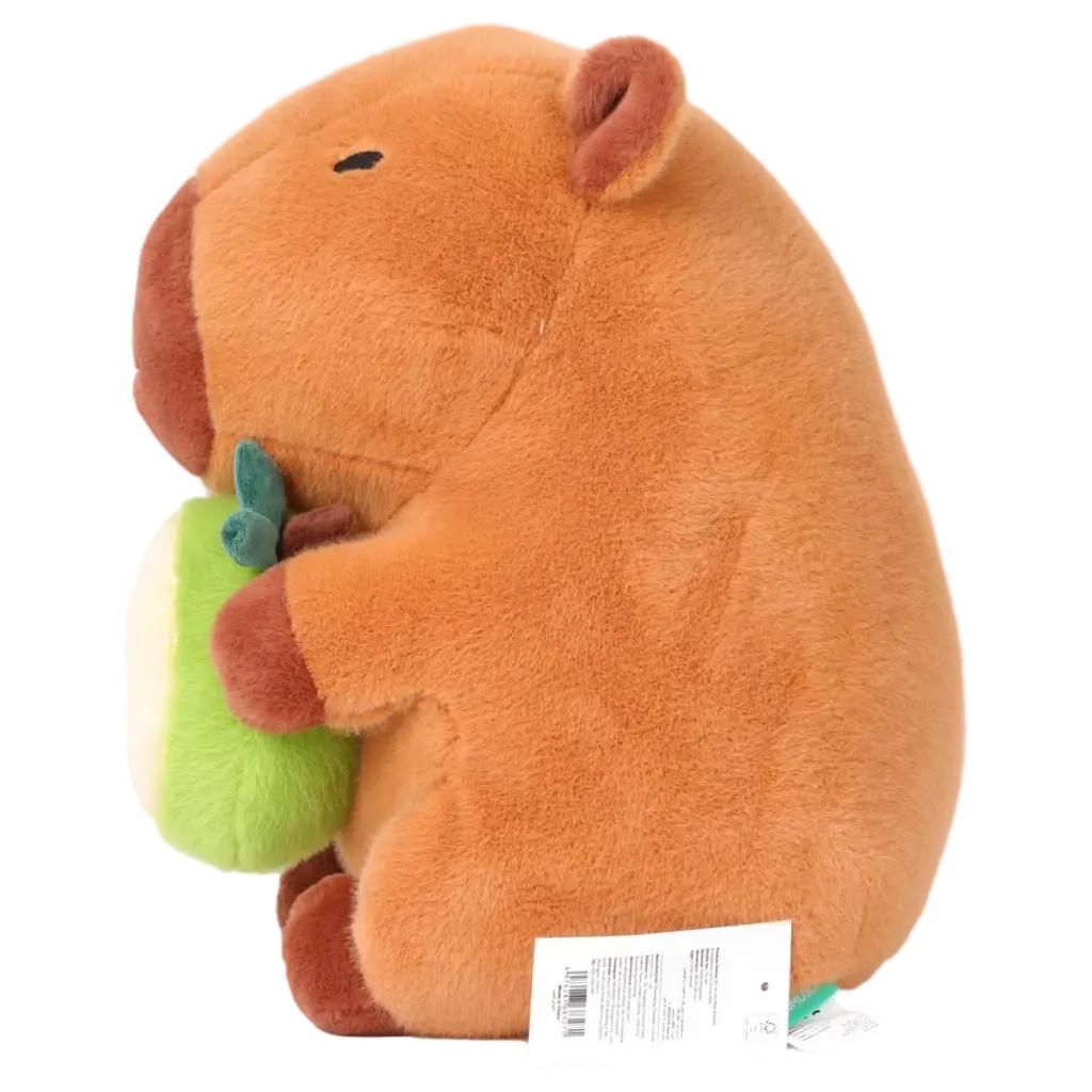 Kuscheltier Capybara mit Avocado zum Kuscheln (Braun/Grün)