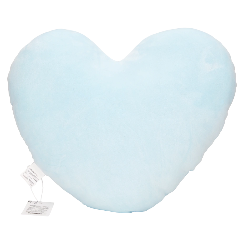 Herzförmiges Dekokissen aus Polyester mit mehrfarbigem Design (Hellblau/Weiß/Rosa)