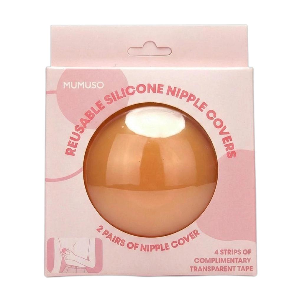2er-Pack wiederverwendbare Nippelcover aus Silikon für diskrete Abdeckung (Hautfarben)