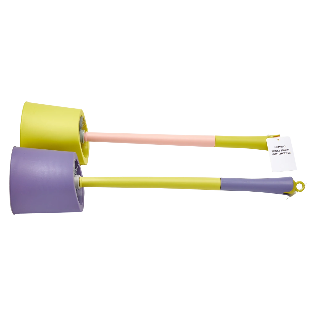 Toilettenbürste mit Halter aus Polypropylen für Badezimmerreinigung (Gelb/Lila)