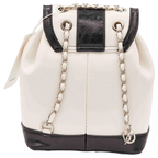Fashion-Rucksack mit Kettenriemen-Design (Schwarz/Weiß)