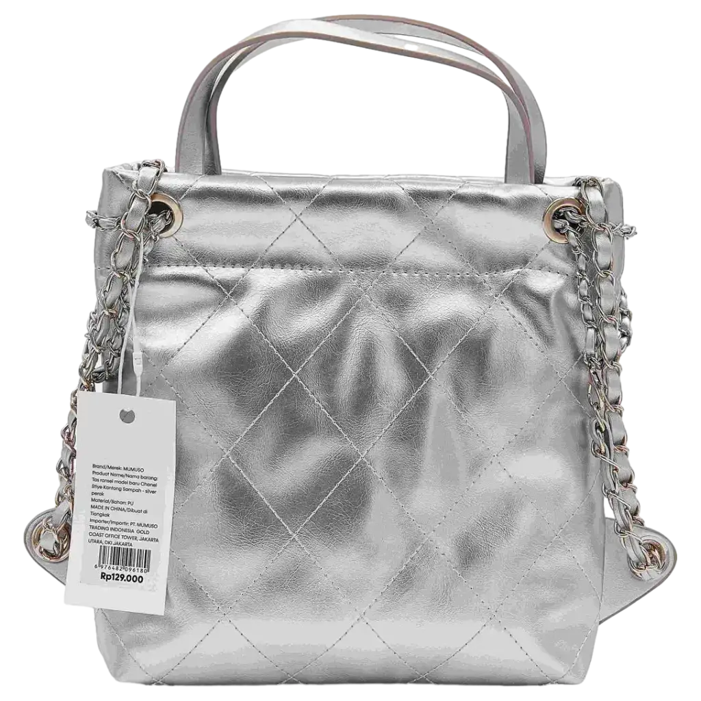 Rucksack mit Metallic-Design, kompakt (Silber)