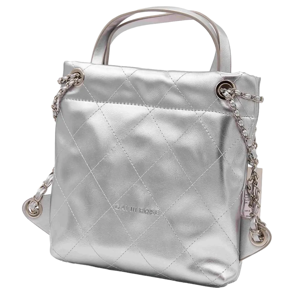 Rucksack mit Metallic-Design, kompakt (Silber)