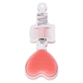 Herzförmige Haarbürste mit beweglichem Glitter und Hasen-Design (Rosa)