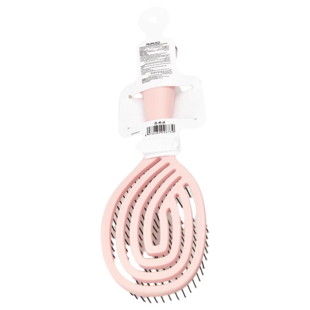 Hohlstruktur-Haarbürste aus Kunststoff zum Entwirren, ergonomisch (Rosa)