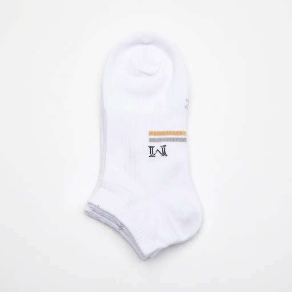 3er-Pack Herren Sneakersocken aus Baumwollmischung (Weiß) mit Streifen-Design
