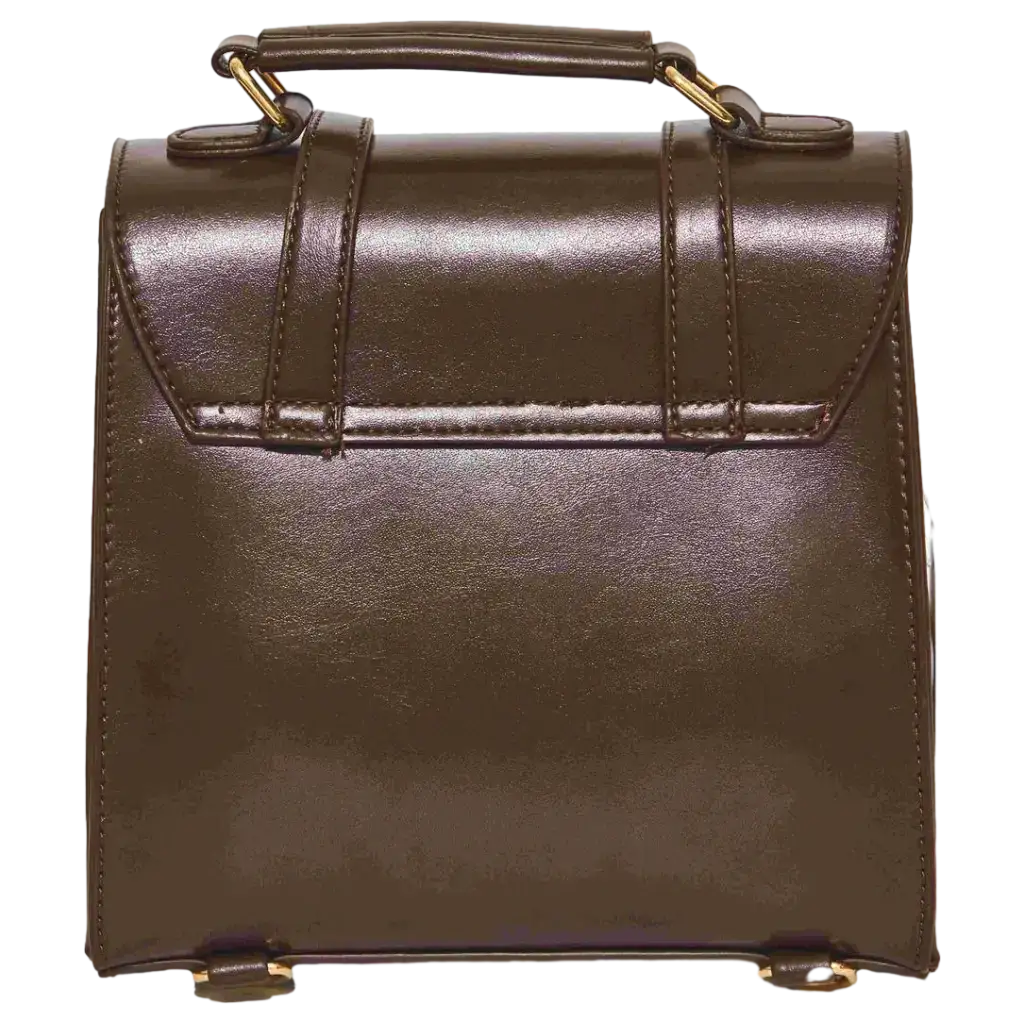 Retro-Rucksack aus PU-Leder mit klassischem Design (Braun)