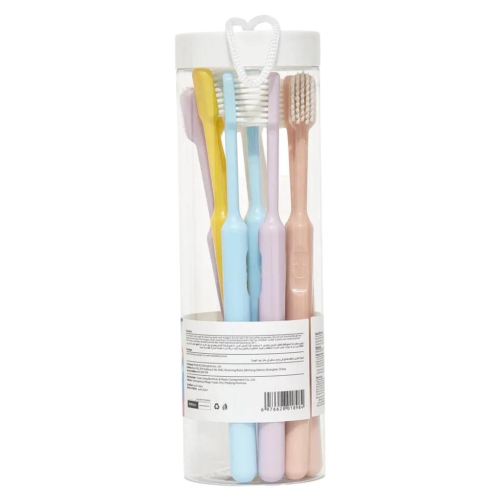 10er-Pack Zahnbürsten mit weichen Borsten (Rosa/Blau/Lila/Gelb/Weiß)