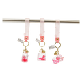 Schlüsselanhänger aus Acryl und Metalltechnik mit schwebendem Fuchs-Design (Rosa)