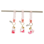 Schlüsselanhänger aus Acryl und Metalltechnik mit schwebendem Fuchs-Design (Rosa)