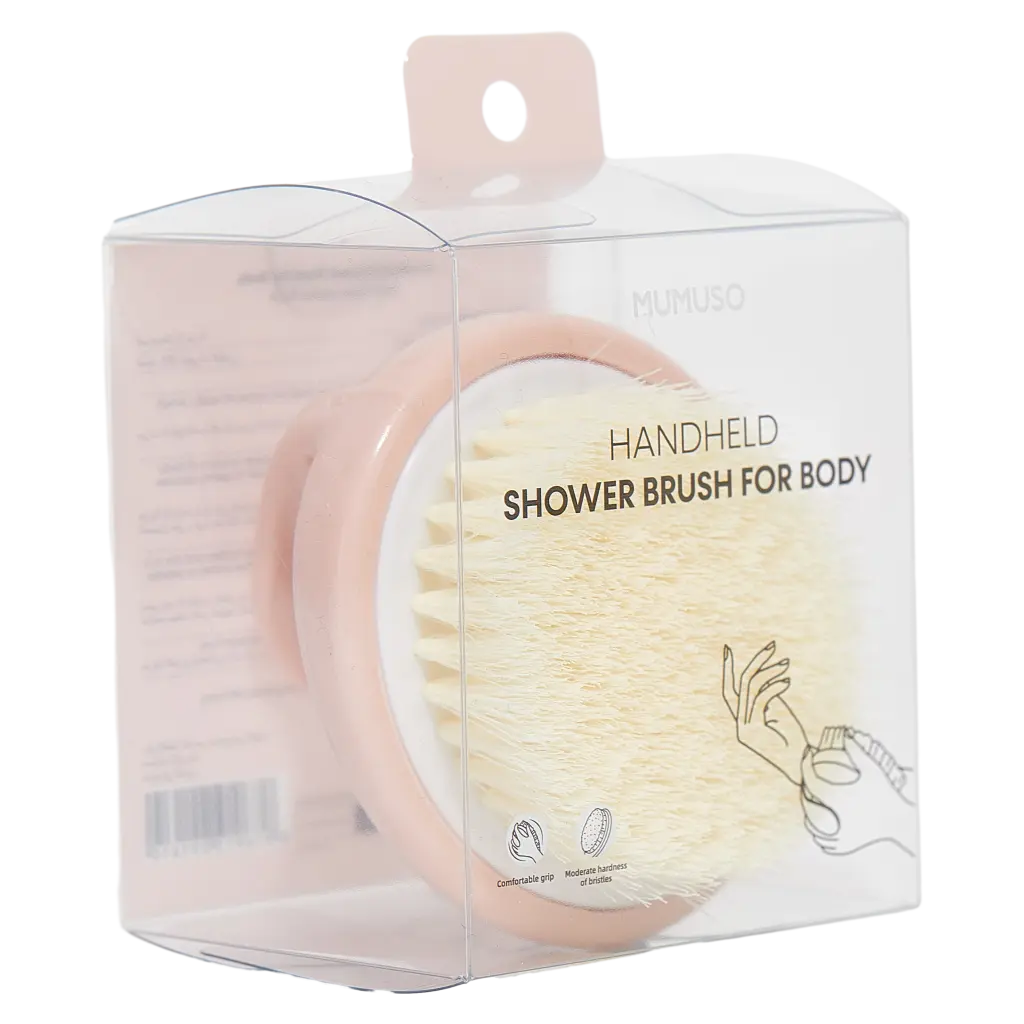 Handliche Duschbürste für den Körper zur Hautreinigung (Beige)
