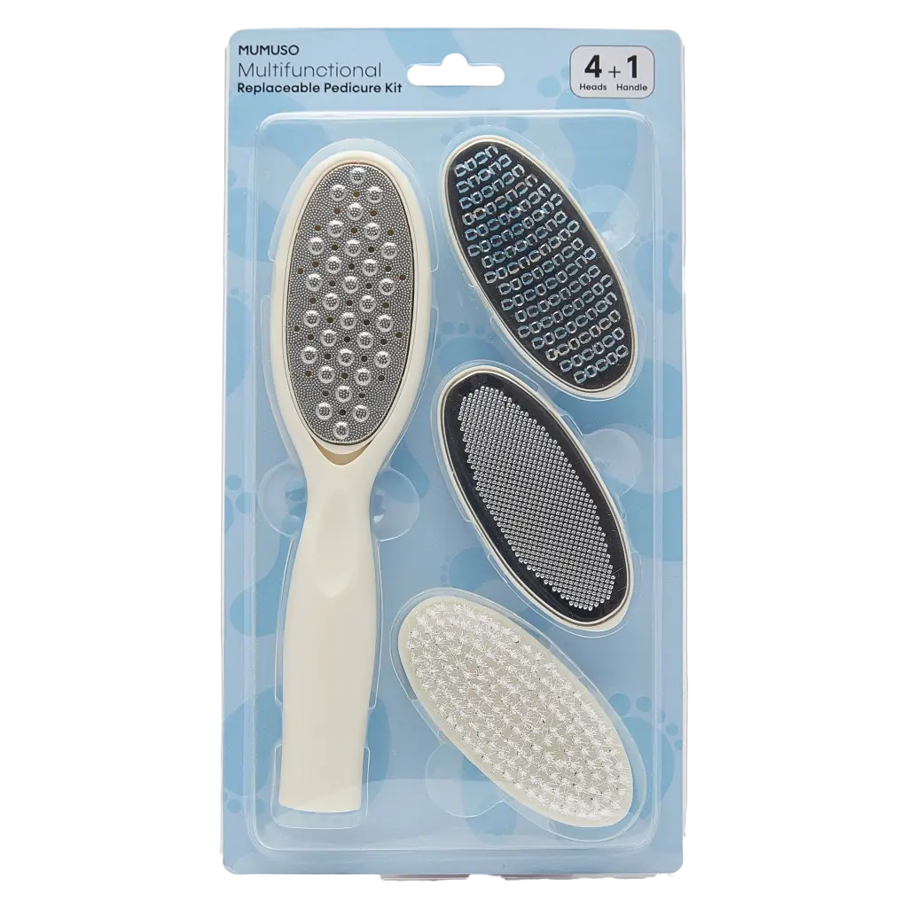 4-in-1 Pediküre-Set aus Edelstahl und Polystyrol für Fußpflege (Weiß)
