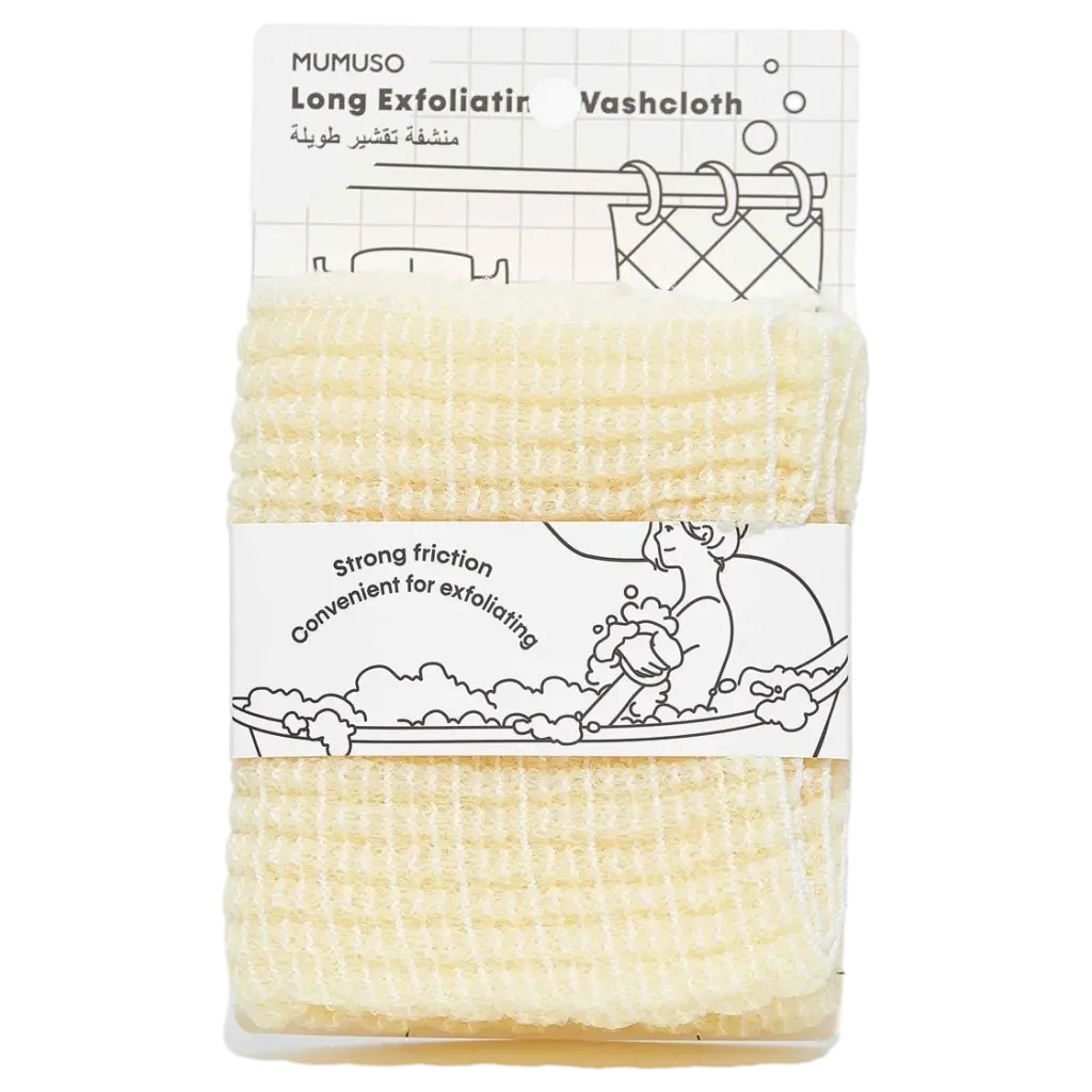 Langes Peeling-Waschtuch aus Polyester zur Körperpflege (Creme)