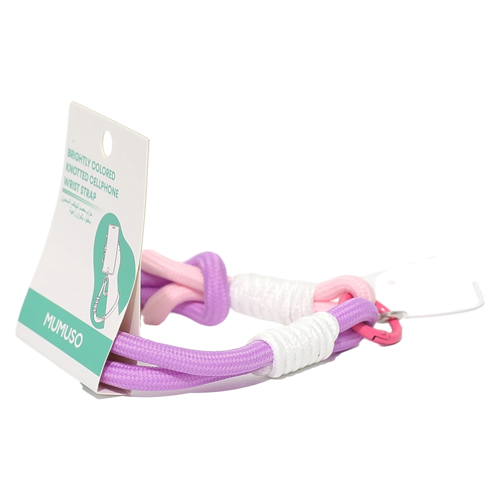 Handy-Armband aus Polyester mit Knoten (Pink/Blau/Lila/Gelb/Orange/Schwarz/Weiß)