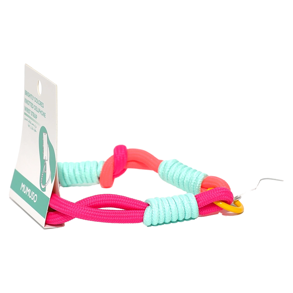 Handy-Armband aus Polyester mit Knoten (Pink/Blau/Lila/Gelb/Orange/Schwarz/Weiß)