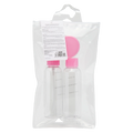 3-teiliges Kunststoff-Reiseflaschen Set für Kosmetik und Flüssigkeiten (Transparent/Rosa)