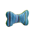 Plüsch-Kauspielzeug für Hunde aus Polyester, Knochenform (Grün/Streifen)