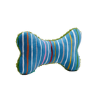 Plüsch-Kauspielzeug für Hunde aus Polyester, Knochenform (Grün/Streifen)