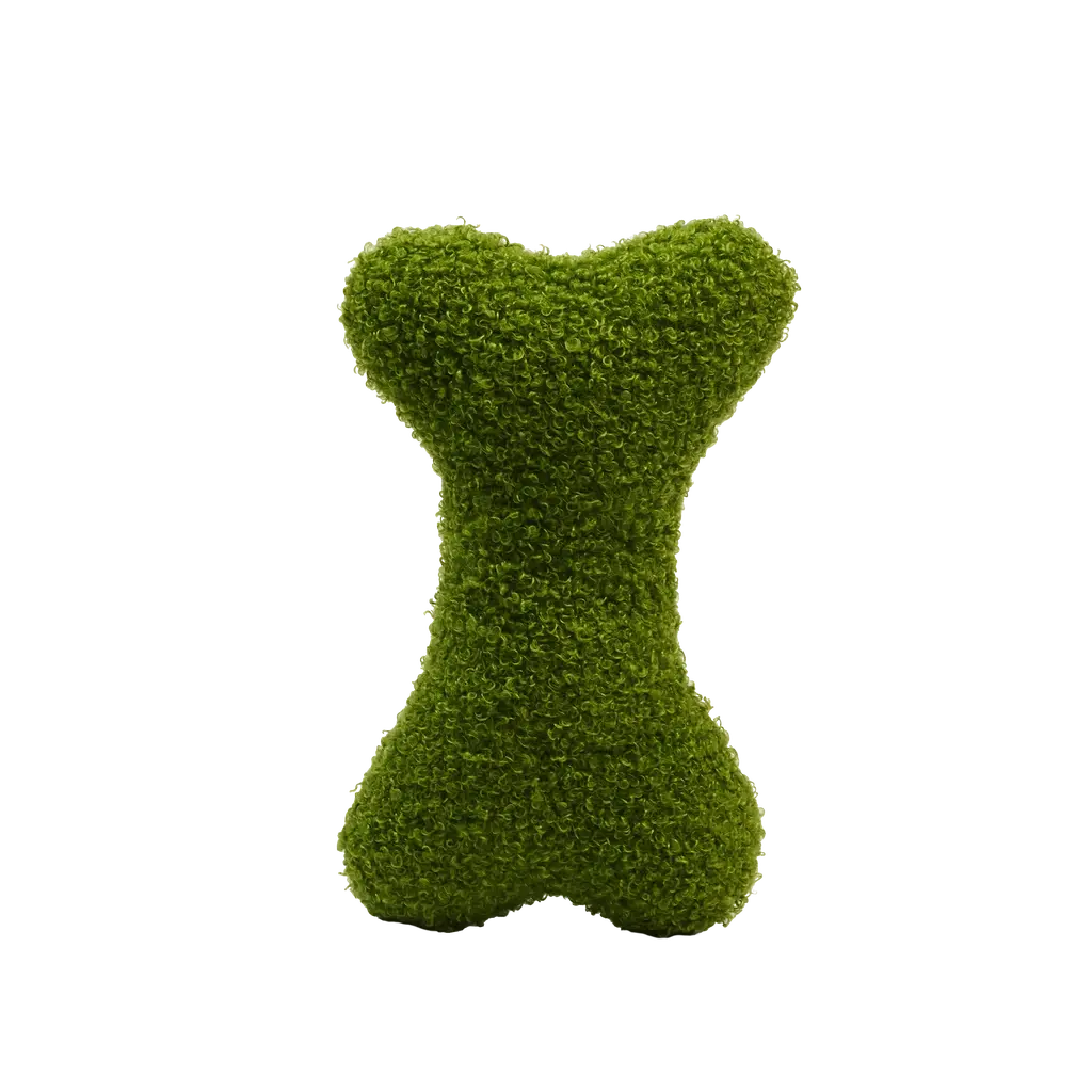 Plüsch-Kauspielzeug für Hunde aus Polyester, Knochenform (Grün/Streifen)