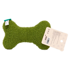 Plüsch-Kauspielzeug für Hunde aus Polyester, Knochenform (Grün/Streifen)