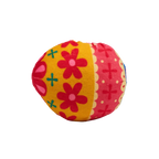 Plüschtier Ei-Form für Haustiere mit buntem Blumen-Design (Gelb/Pink)