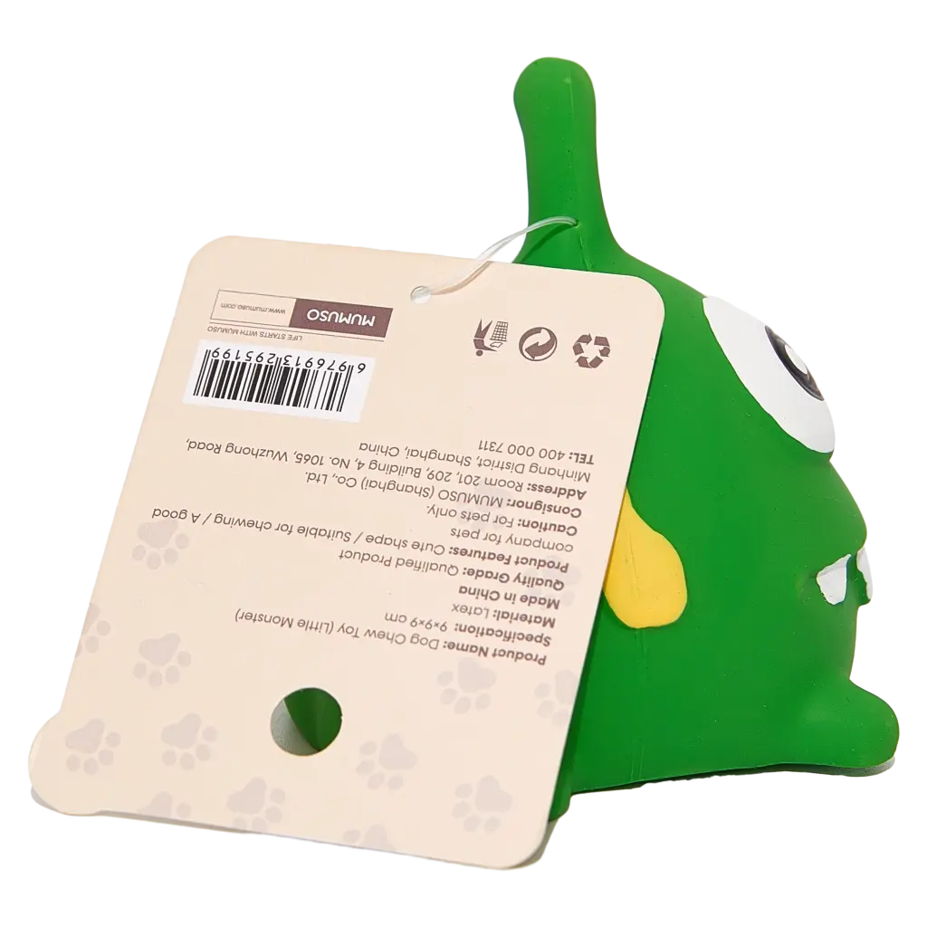 Kauspielzeug für Hunde mit Monster-Design (Grün/Gelb), 62,5 g