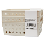 3-teiliges Aufbewahrungskorb-Set aus Polypropylen für Haushalt und Büro (Beige/Grün)