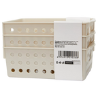 3-teiliges Aufbewahrungskorb-Set aus Polypropylen für Haushalt und Büro (Beige/Grün)