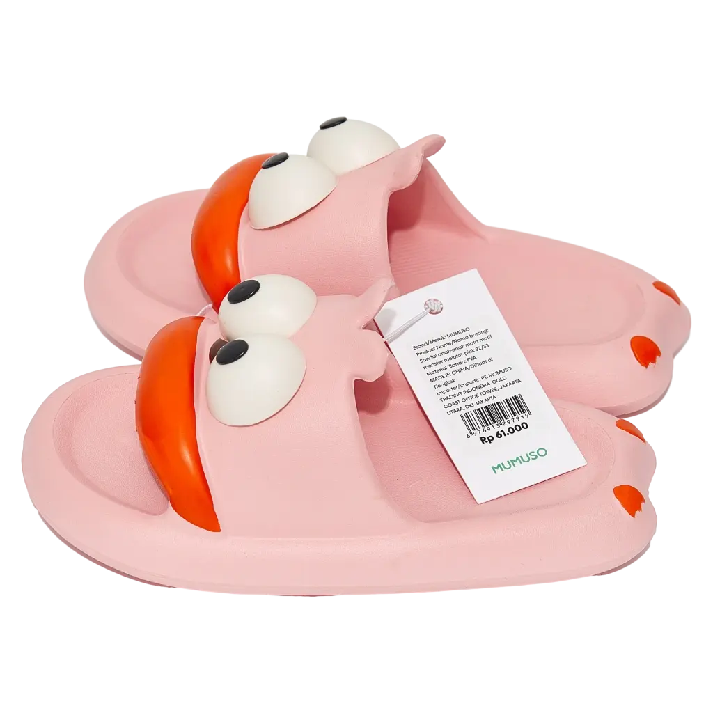 Kinder Badeslipper aus EVA mit 3D-Augen-Design (Pink, 32/33)