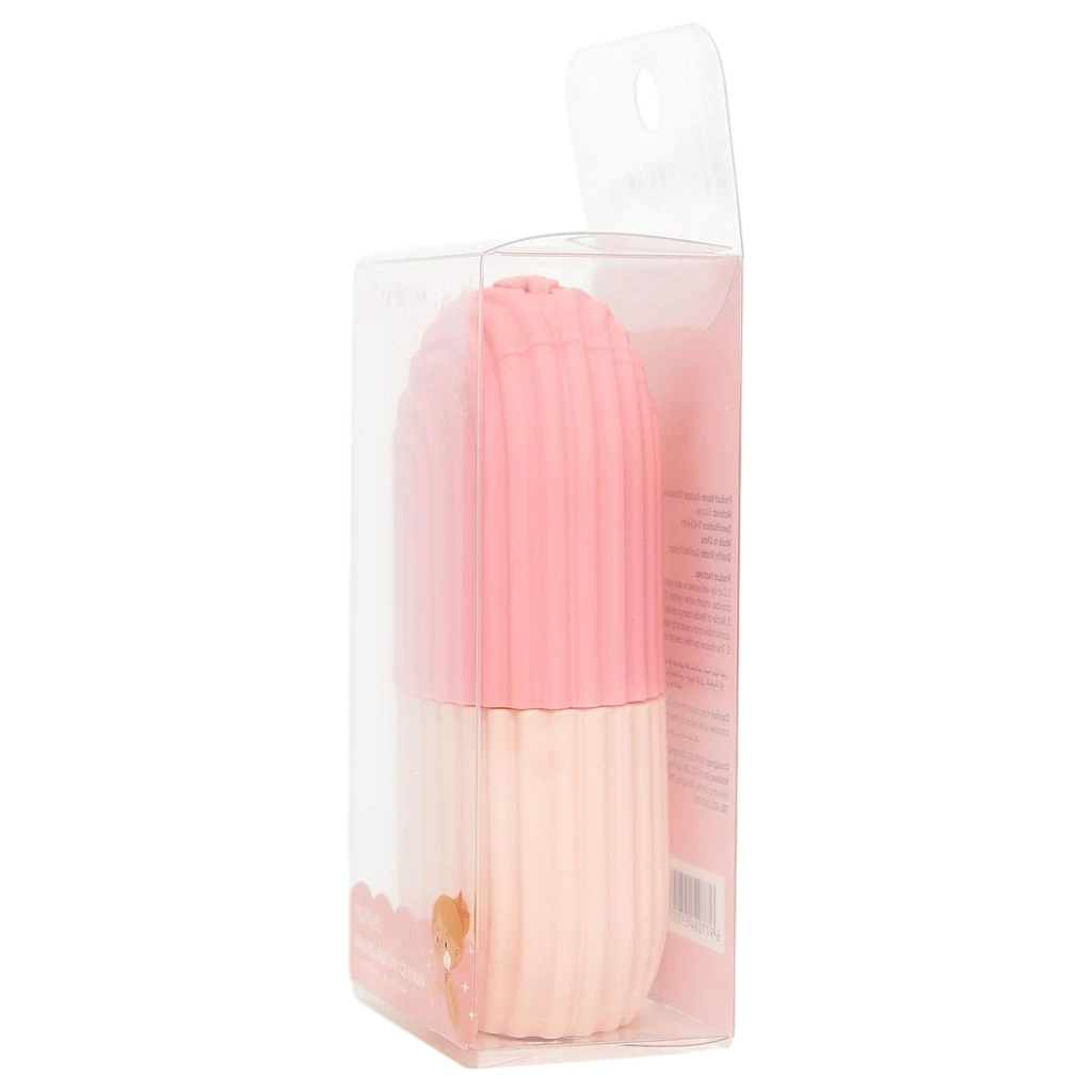 Wiederverwendbarer Silikon-Ice-Roller zur Gesichtspflege (Rosa/Weiß)