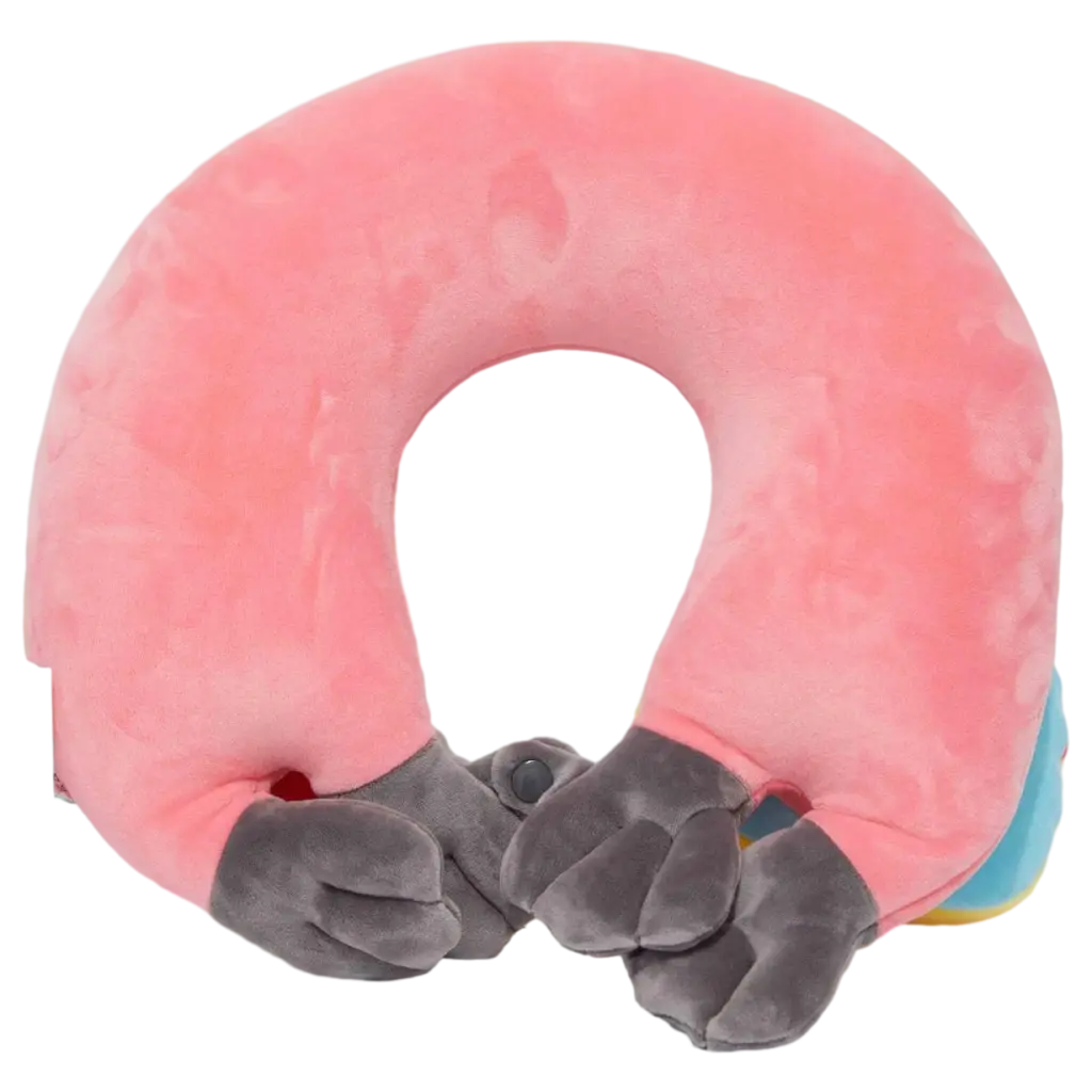 U-förmiges Nackenkissen aus Polyester mit Katzen-Design (Pink)
