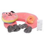 U-förmiges Nackenkissen aus Polyester mit Katzen-Design (Pink)