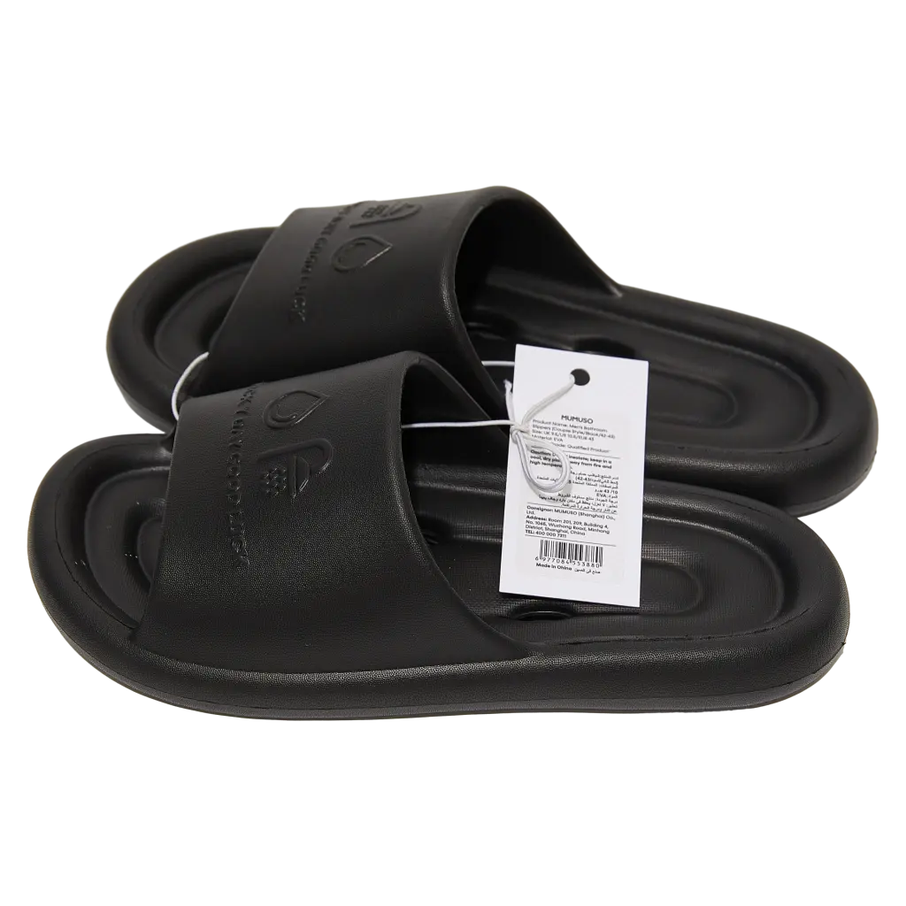 Badezimmer Slipper aus EVA mit Sohle, Größe 44-45 (Schwarz)