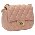 Crossbody-Schultertasche mit gestepptem Design und Kettenriemen (Rosa)