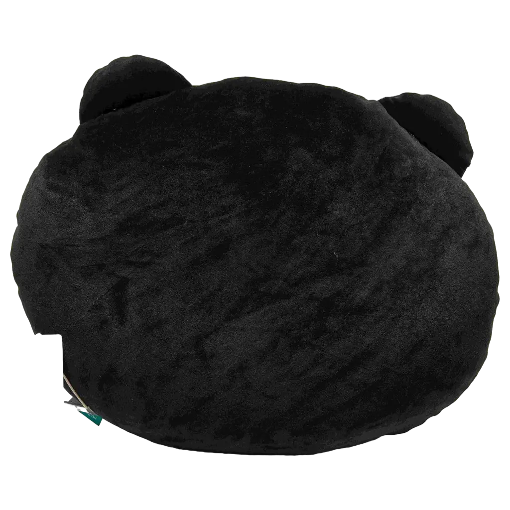 Kuscheliges Dekokissen rund mit Katzen-Design (Schwarz)