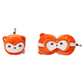 2-in-1 Reise-Nackenkissen aus Polyester mit Fuchs-Design und Schlafmaske (Orange/Weiß)