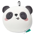 2-in-1 Nackenkissen und Schlafmaske aus Polyester mit Panda-Design (Weiß/Schwarz)