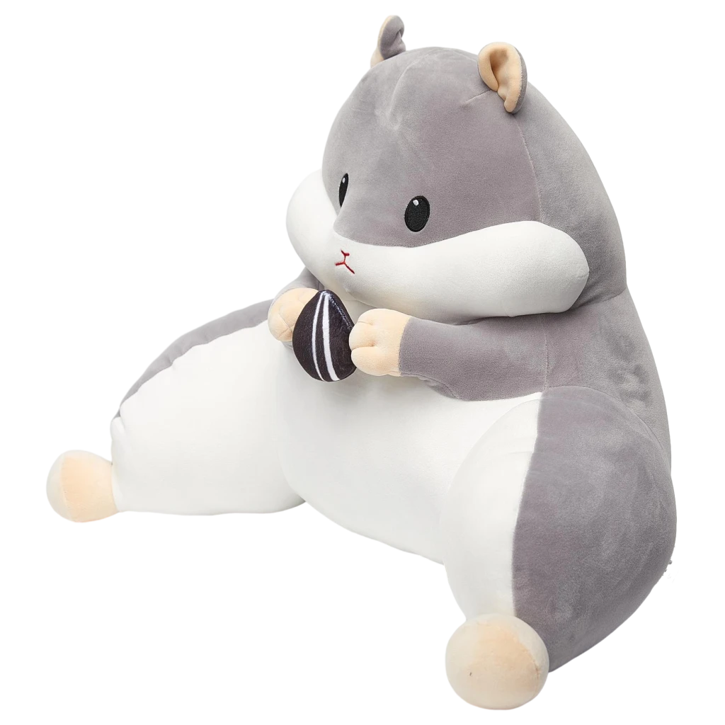 Plüschkissen mit Hamster-Design, ergonomisch stützend (Grau)