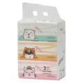 3er-Pack Gesichtstücher aus Zellstoff für empfindliche Haut (Weiß/Grün/Gelb/Rosa)