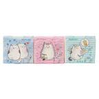 Taschentücher aus Rohholzstoff mit Katzen-Design, 60 Blatt (Blau/Rosa/Mint)