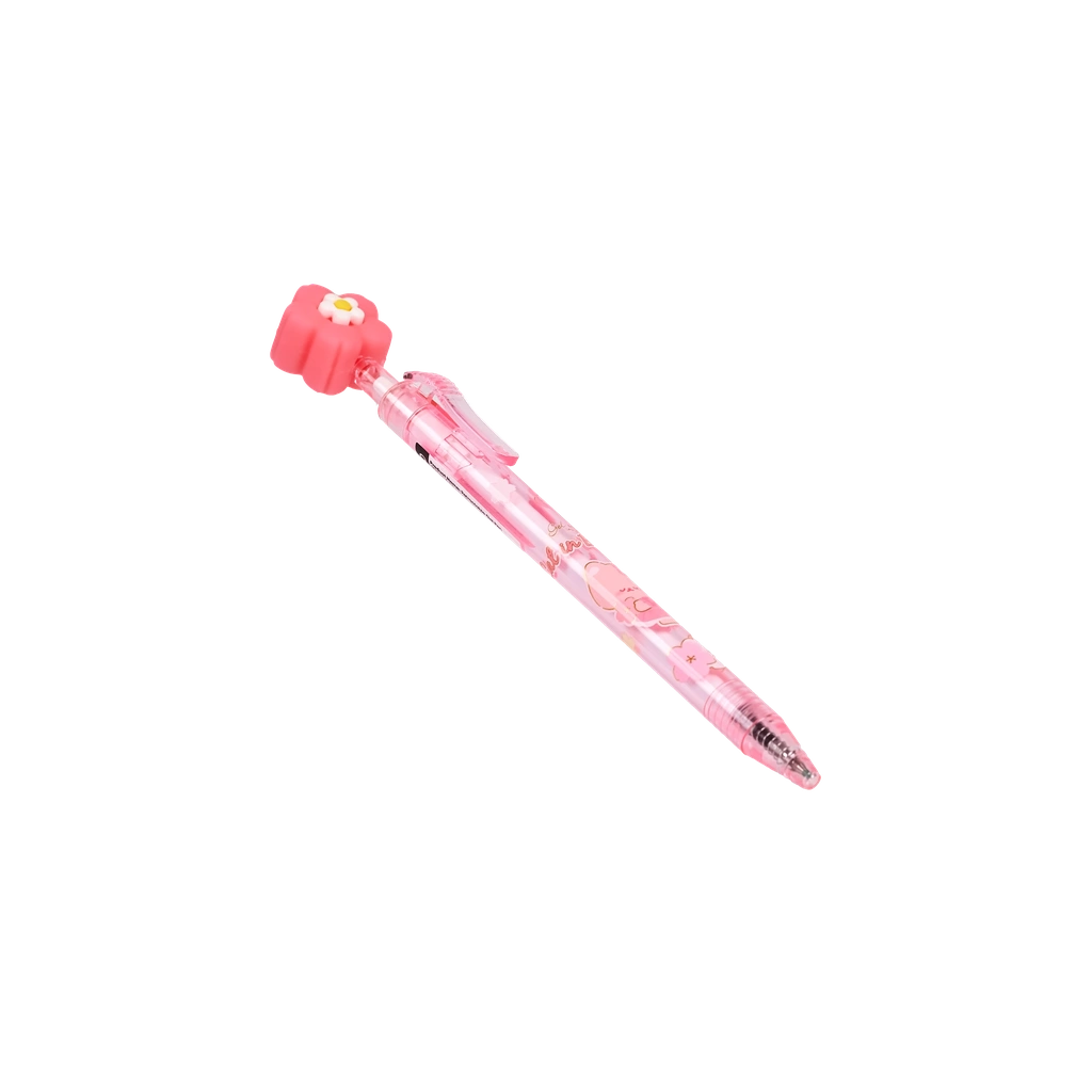 Gelstift einziehbar mit Kätzchen- und Kirschblüten-Design (Rosa)